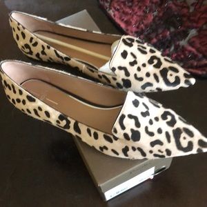 White leopard flats